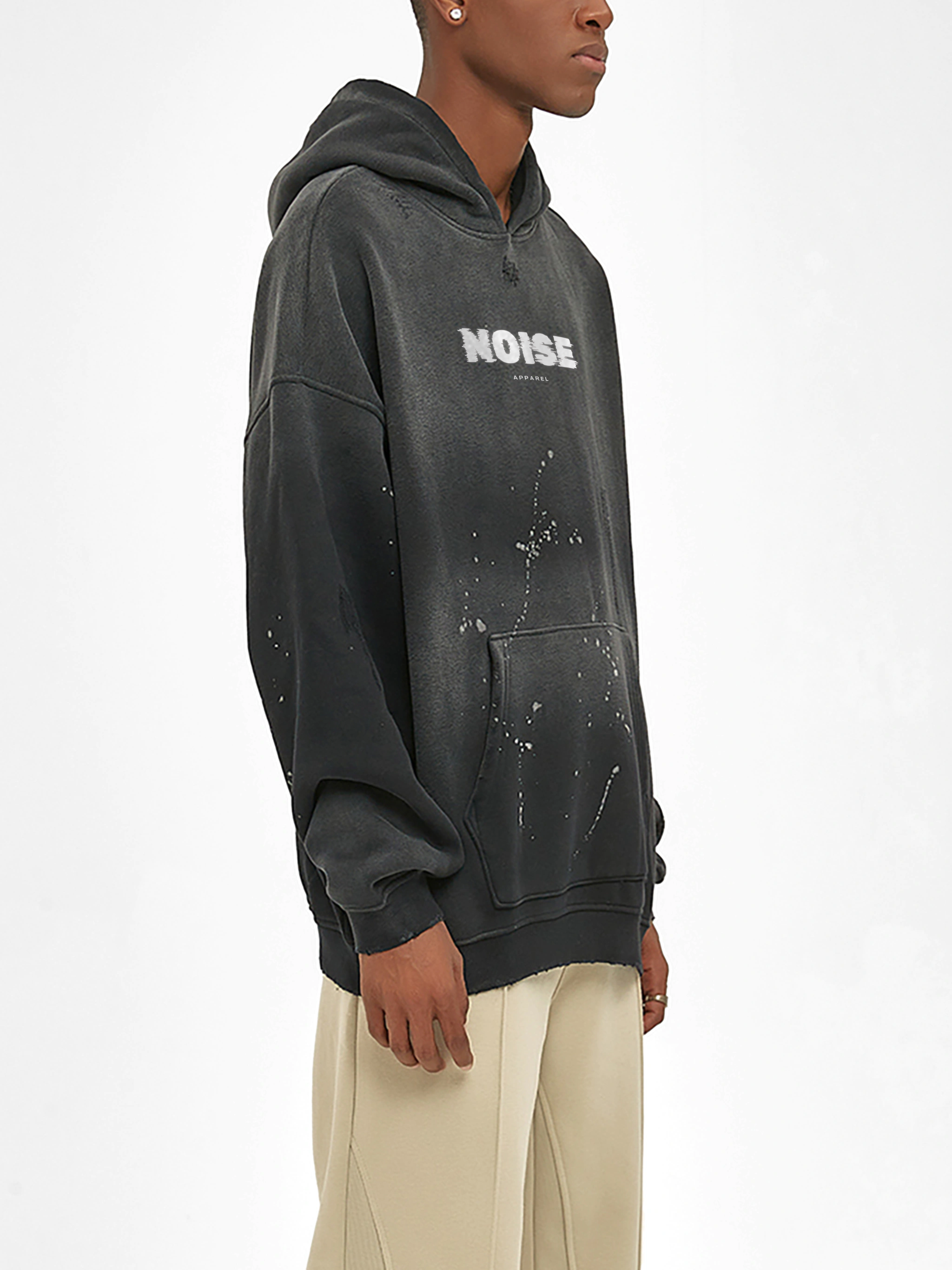 The Noise - Vintage Wash Frayed Fleece Hoodie