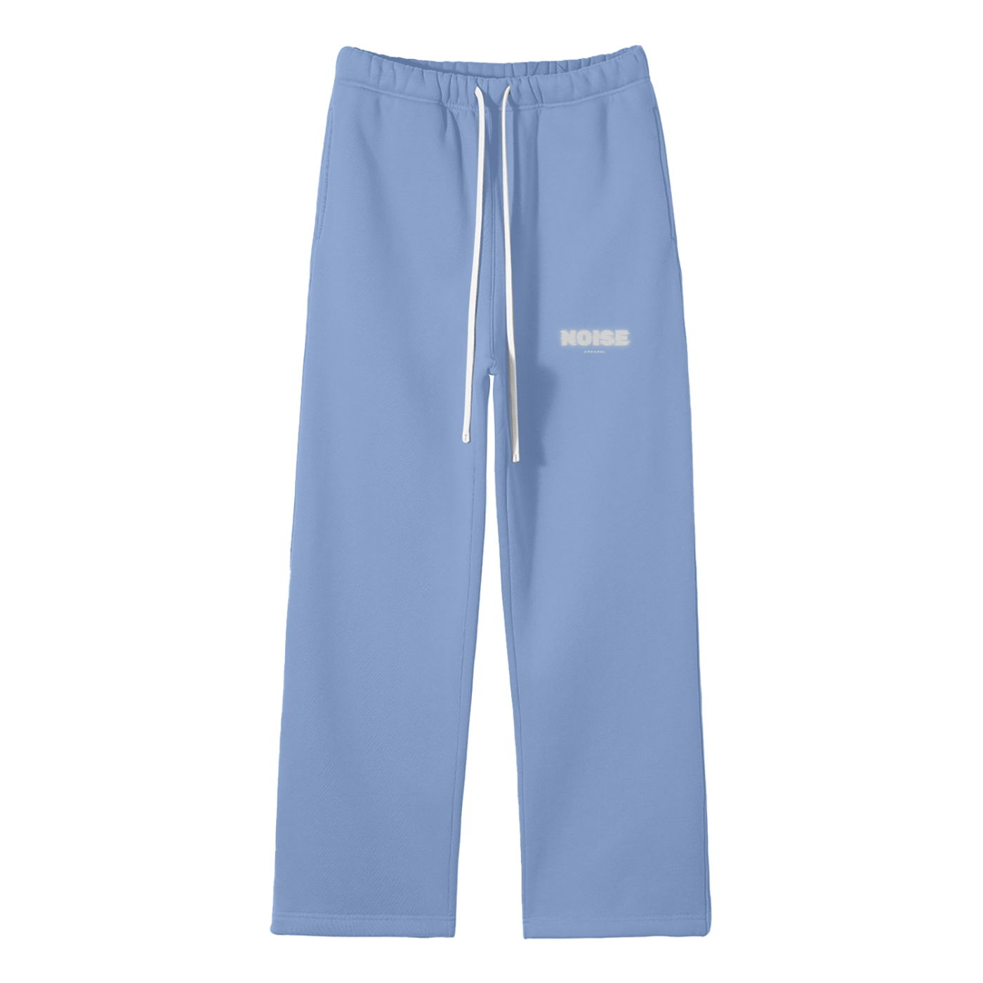 Streetwear Unisex Solid Color Fleece Straight Leg Pants White Logo